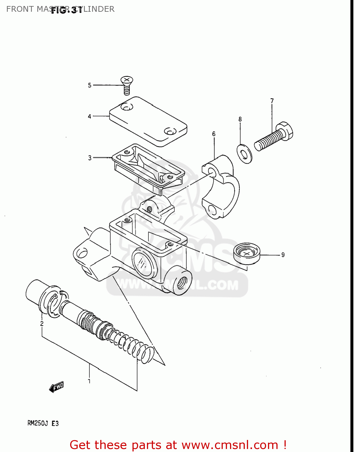 FRONT MASTER CYLINDER RM250 1988 (J) USA (E03)