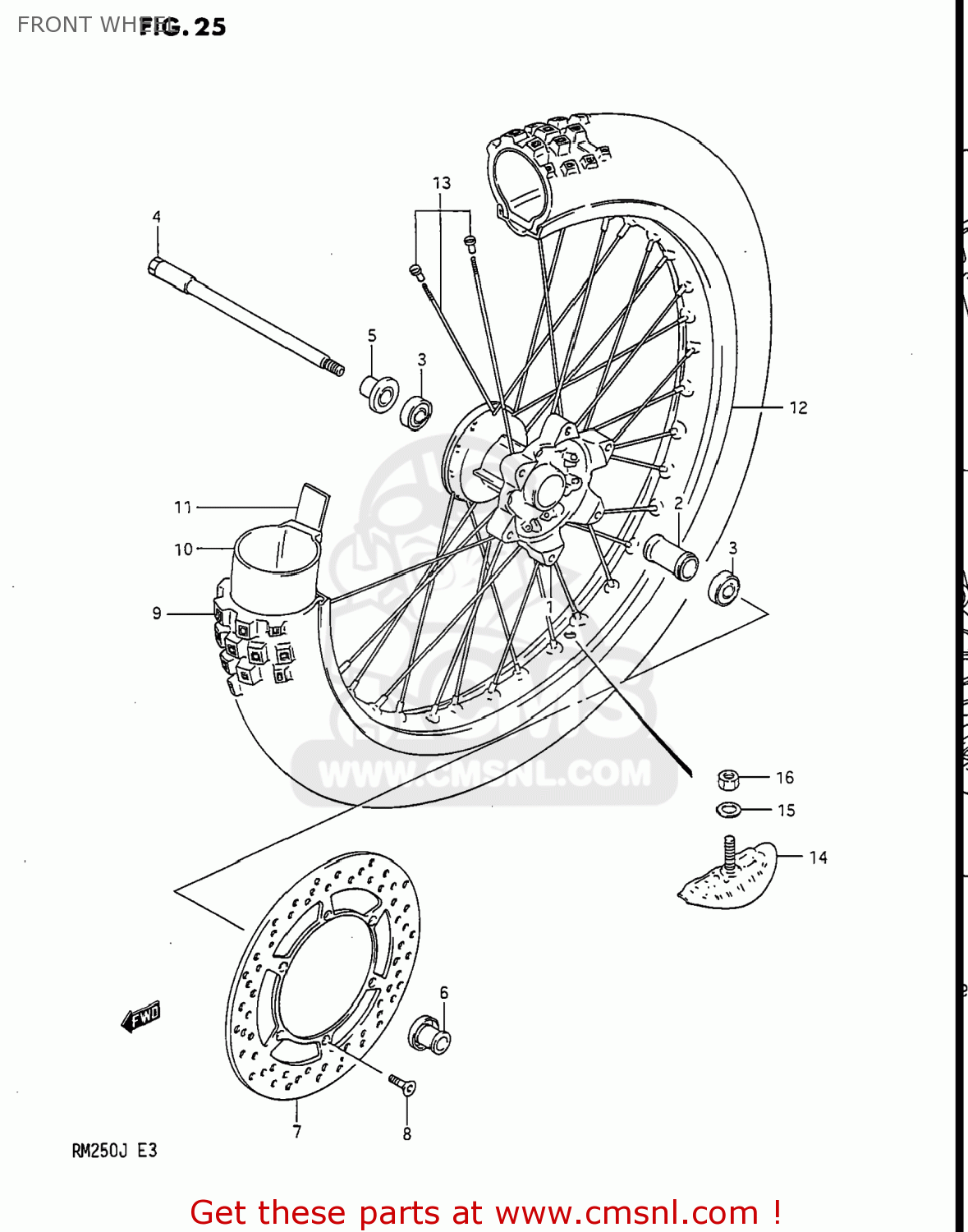 FRONT WHEEL RM250 1988 (J) USA (E03)