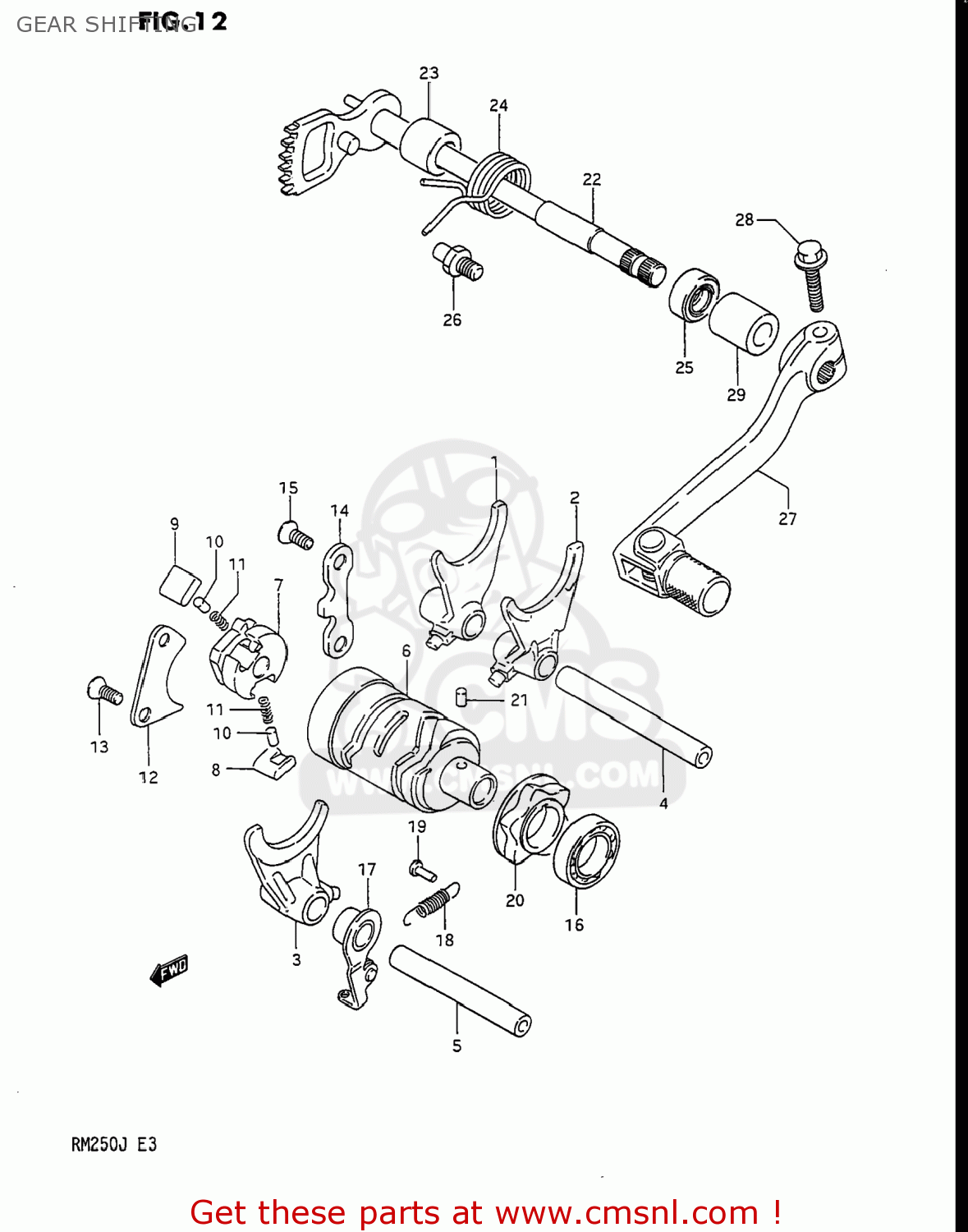 GEAR SHIFTING RM250 1988 (J) USA (E03)
