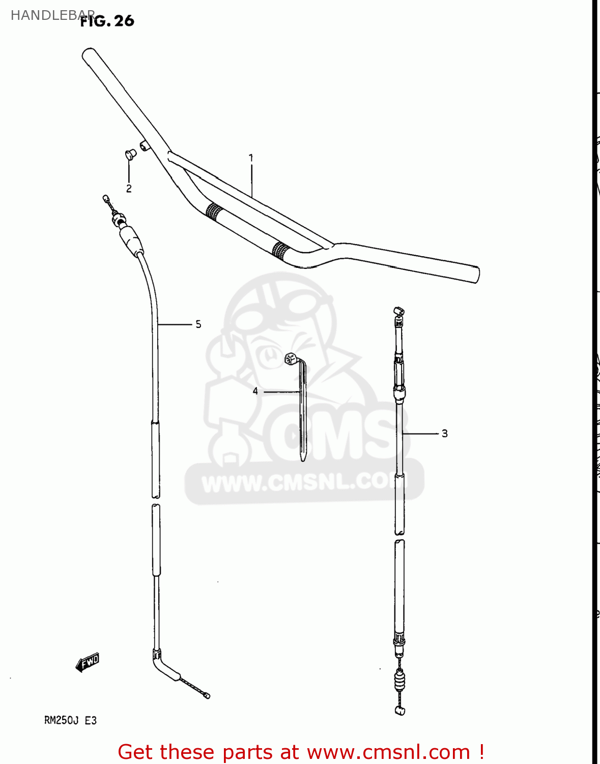 HANDLEBAR RM250 1988 (J) USA (E03)