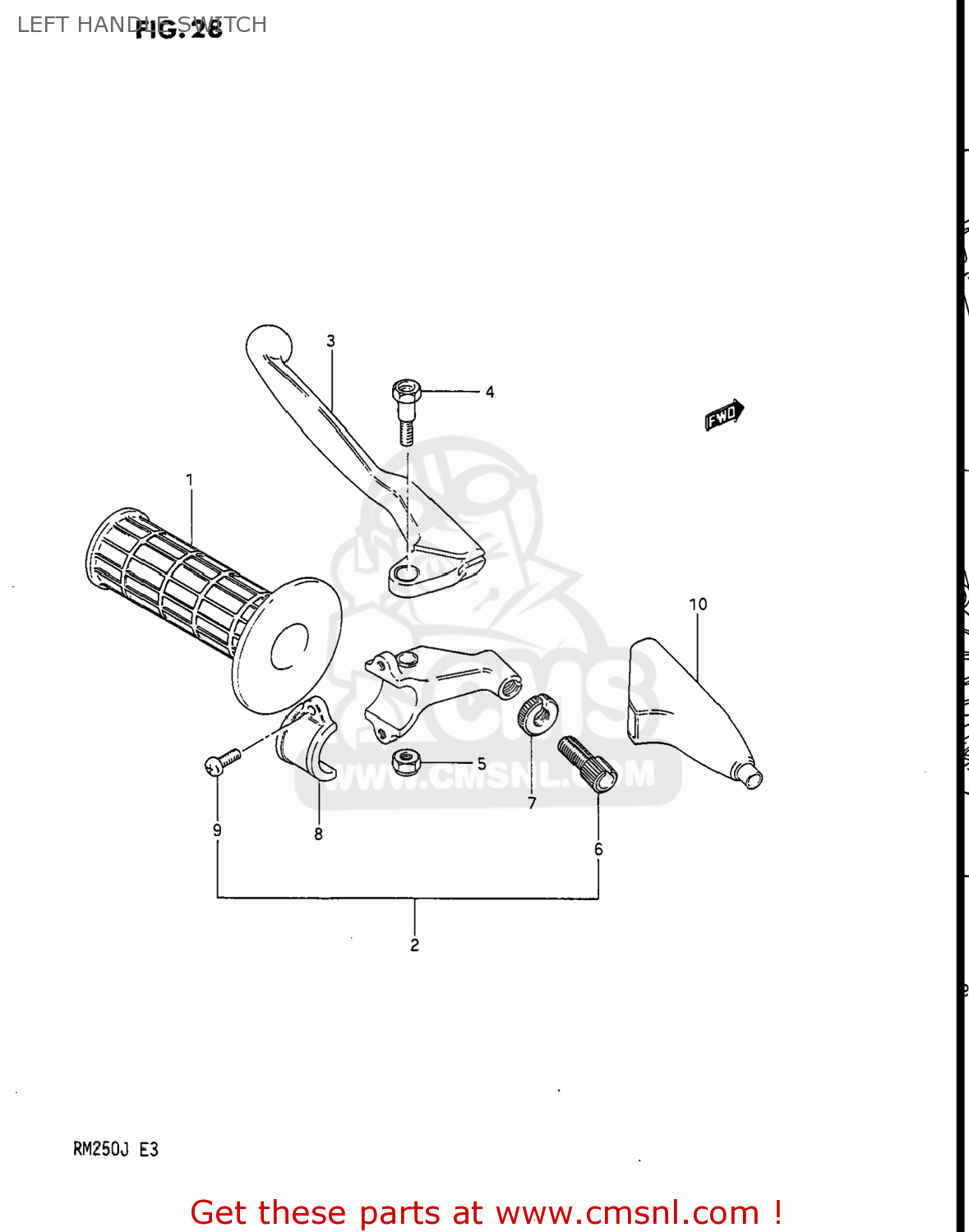 LEFT HANDLE SWITCH RM250 1988 (J) USA (E03)