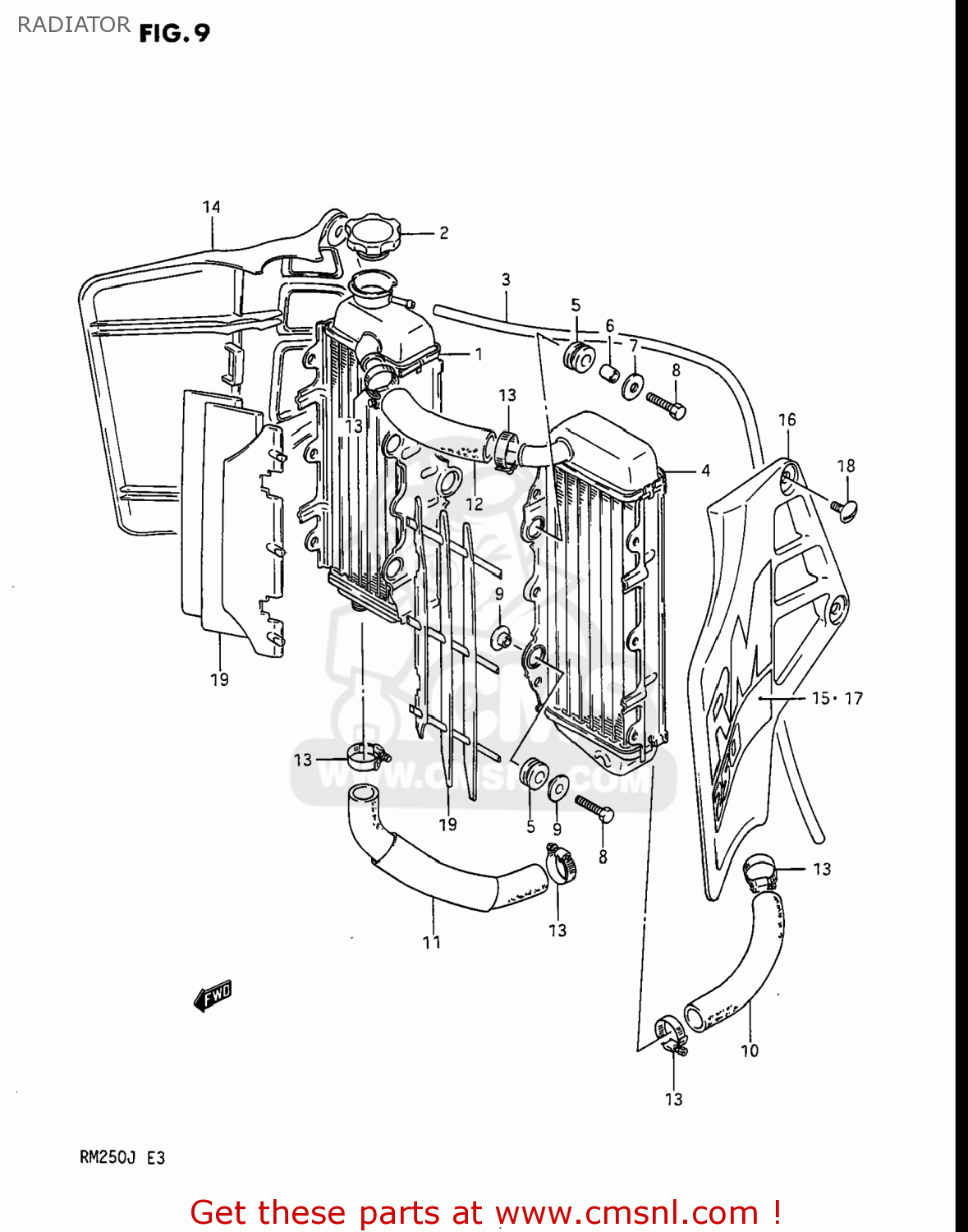 RADIATOR RM250 1988 (J) USA (E03)