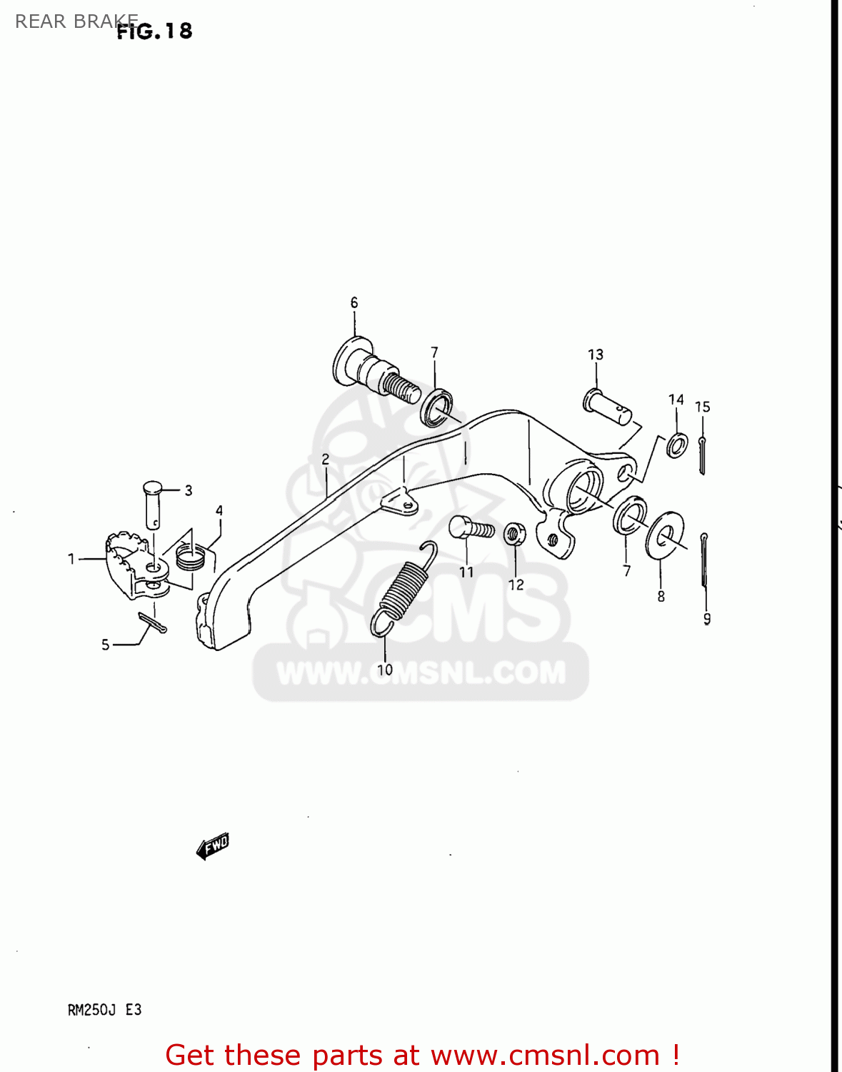 REAR BRAKE RM250 1988 (J) USA (E03)