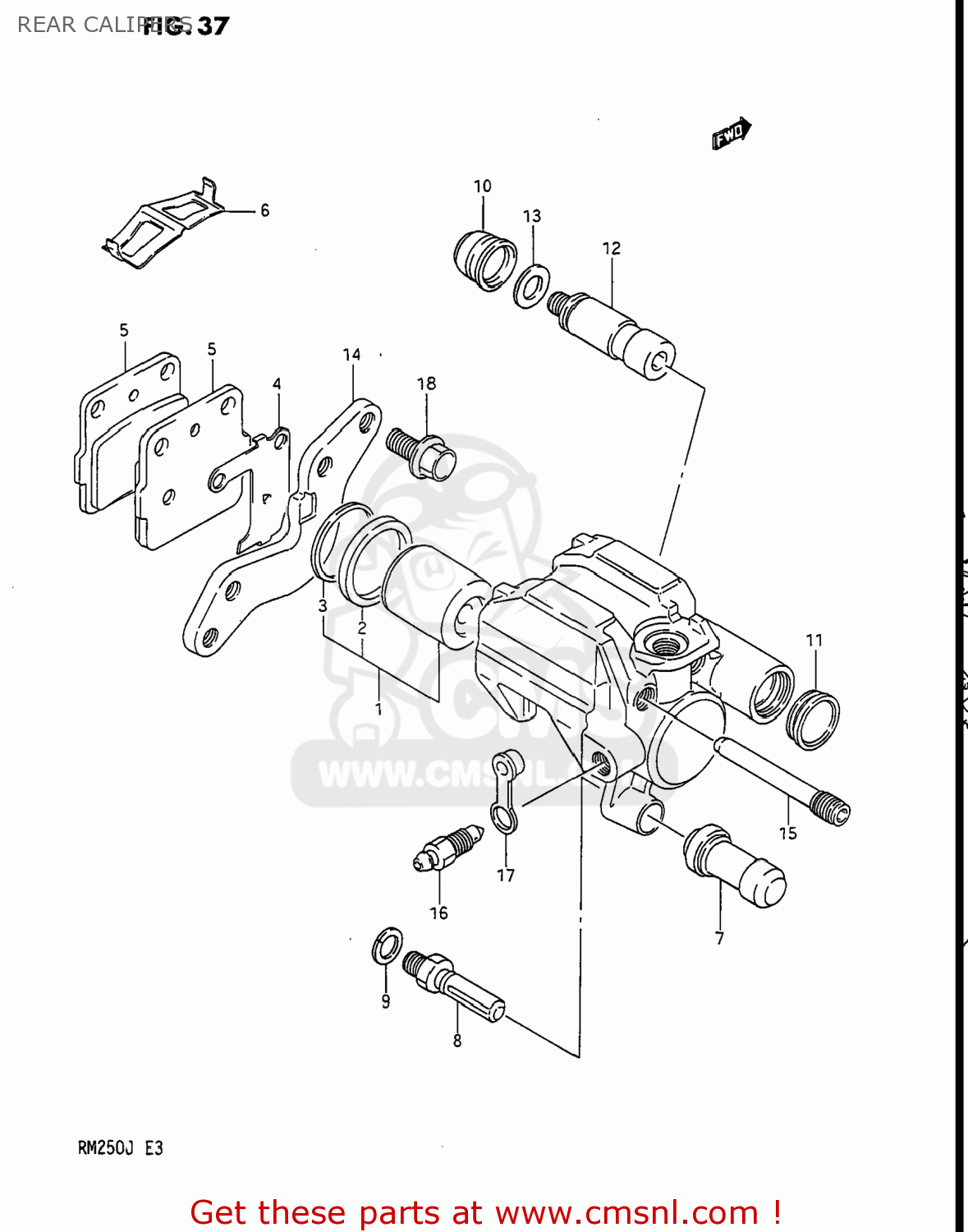 REAR CALIPERS RM250 1988 (J) USA (E03)