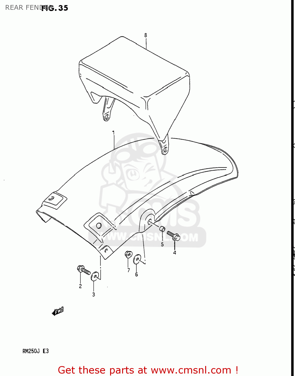 REAR FENDER RM250 1988 (J) USA (E03)