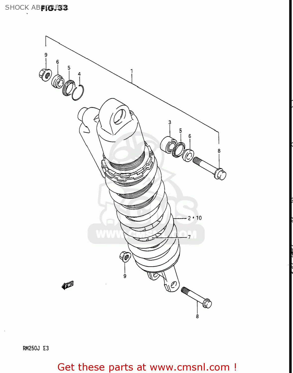 SHOCK ABSORBER RM250 1988 (J) USA (E03)