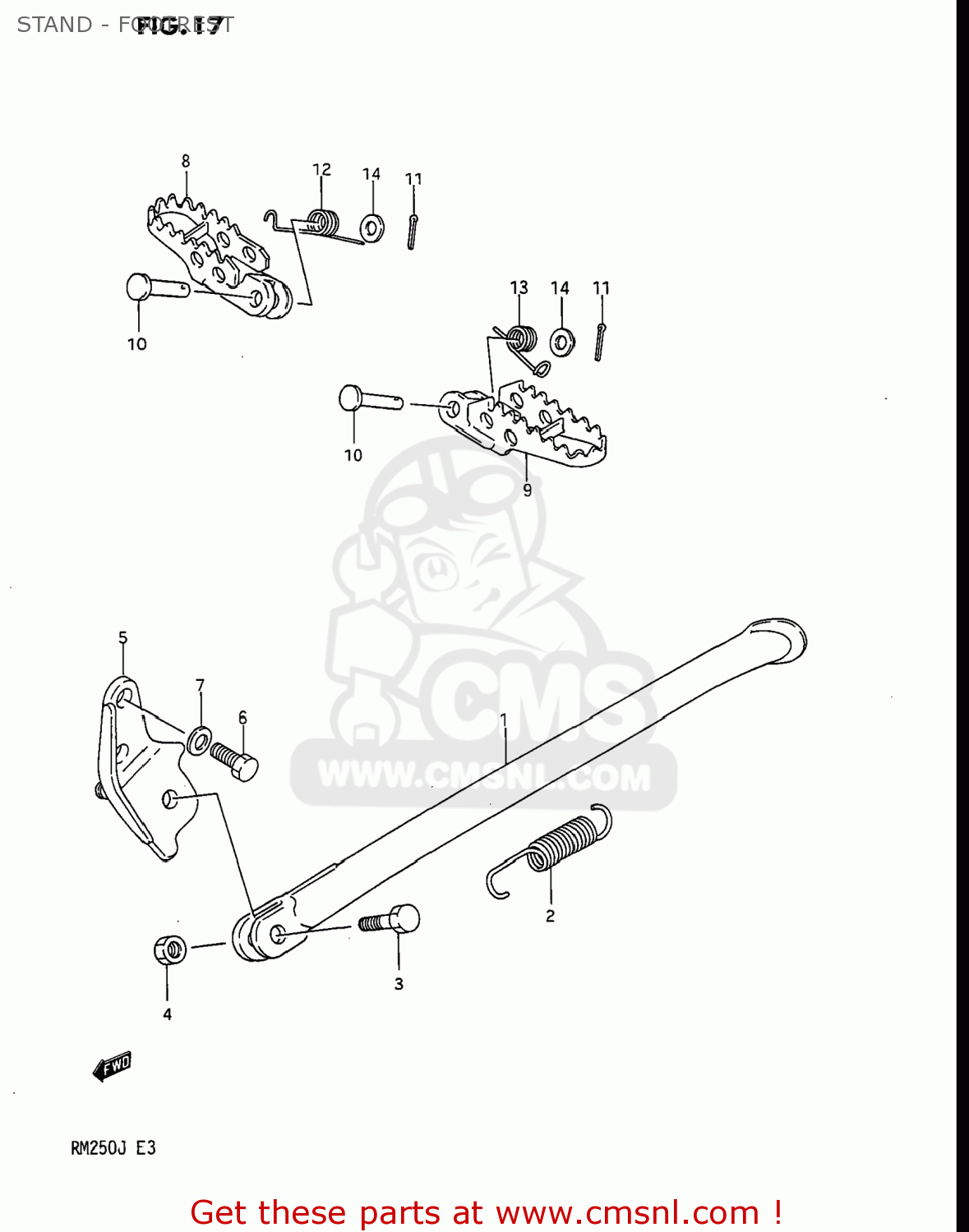 STAND - FOOTREST RM250 1988 (J) USA (E03)