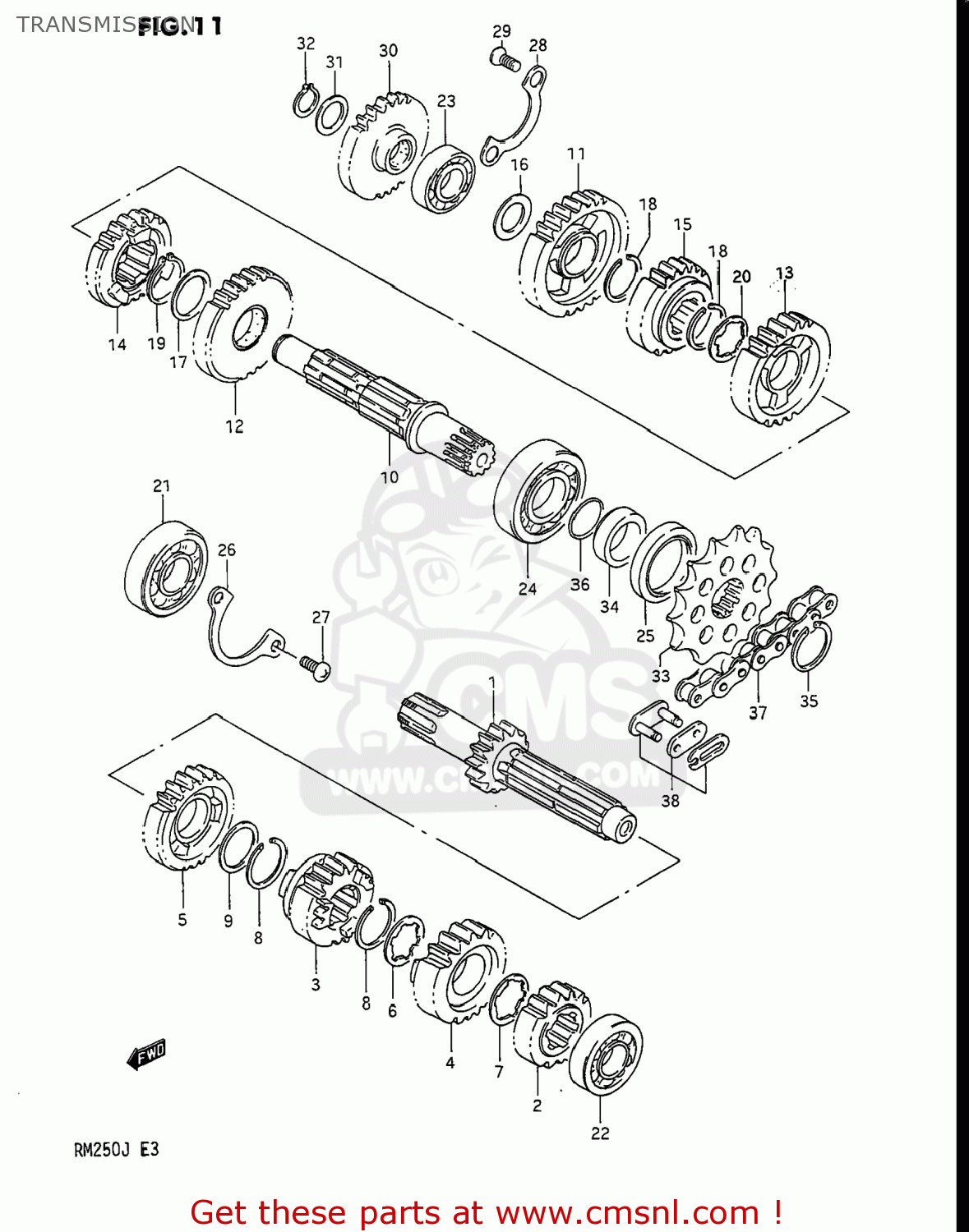 TRANSMISSION RM250 1988 (J) USA (E03)