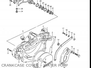 CRANKCASE COVER - WATER PUMP - RM250 1988 (J) USA (E03)