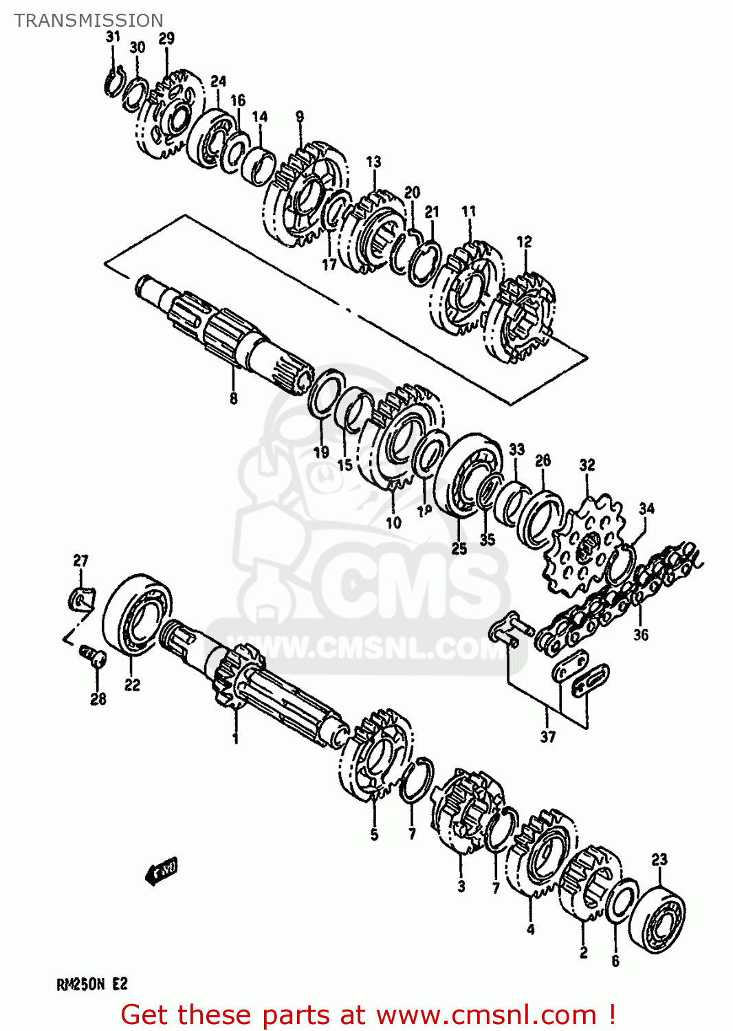 TRANSMISSION RM250 1989 (K) UNITED KINGDOM FRANCE AUSTRALIA (E02 E04 E24)