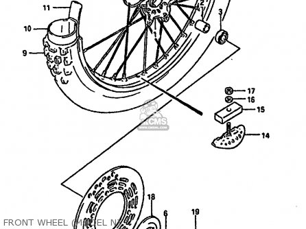 FRONT WHEEL (MODEL N) - RM250 1989 (K) UNITED KINGDOM FRANCE AUSTRALIA (E02 E04 E24)