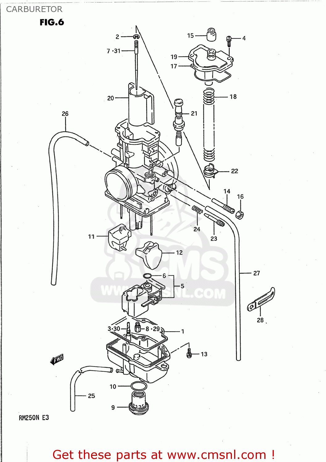 CARBURETOR RM250 1989 (K) USA (E03)
