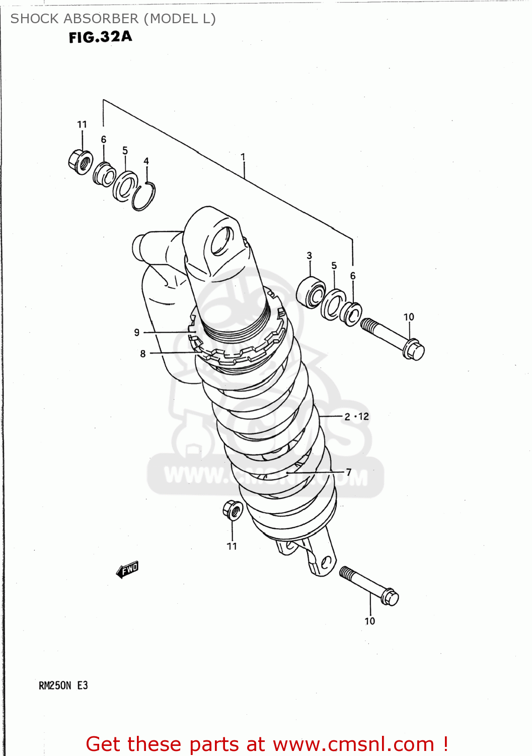 SHOCK ABSORBER (MODEL L) RM250 1989 (K) USA (E03)