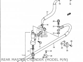 REAR MASTER CYLINDER (MODEL M/N) - RM250 1989 (K) USA (E03)