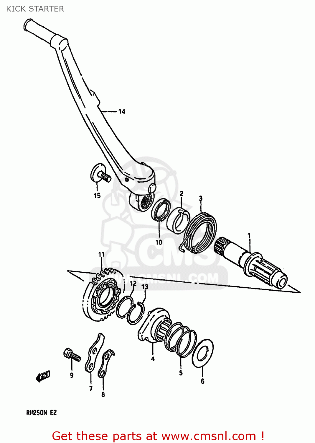 KICK STARTER RM250 1990 (L) UNITED KINGDOM FRANCE AUSTRALIA (E02 E04 E24)