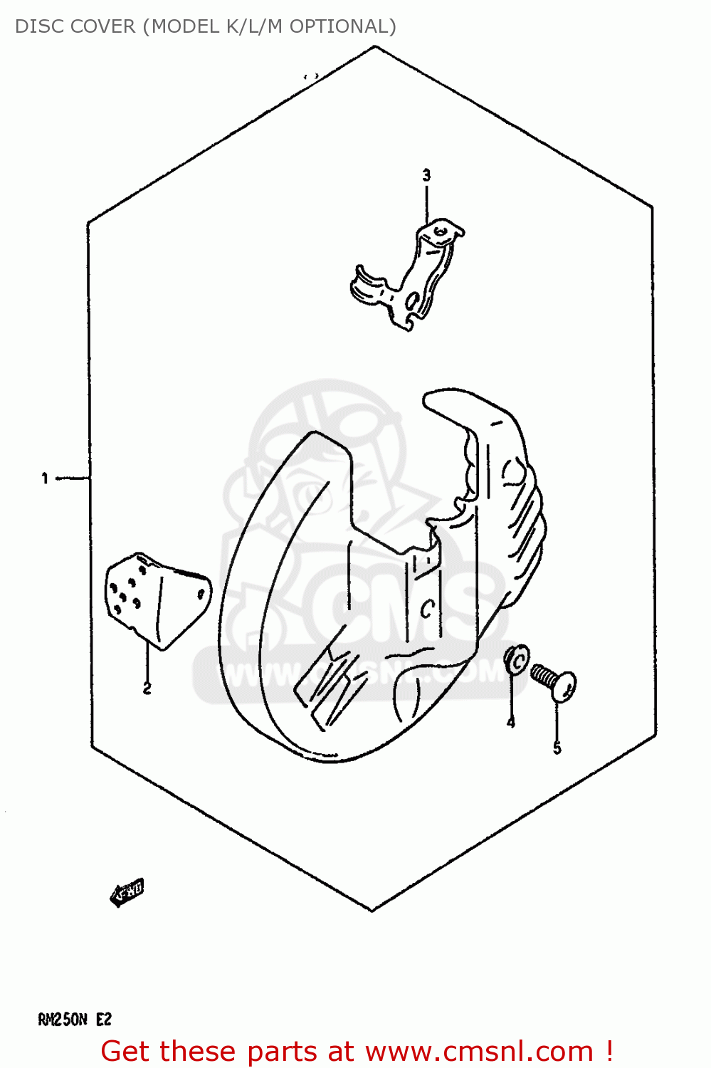 DISC COVER (MODEL K/L/M OPTIONAL) RM250 1990 (L) UNITED KINGDOM FRANCE AUSTRALIA (E02 E04 E24)