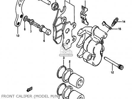 FRONT CALIPER (MODEL M/N) - RM250 1990 (L) UNITED KINGDOM FRANCE AUSTRALIA (E02 E04 E24)