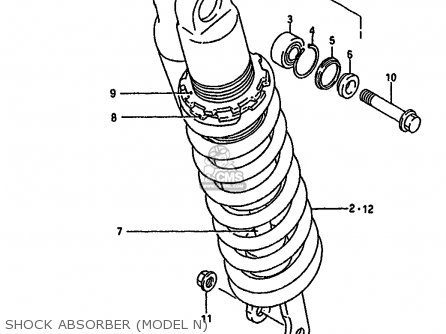 SHOCK ABSORBER (MODEL N) - RM250 1990 (L) UNITED KINGDOM FRANCE AUSTRALIA (E02 E04 E24)