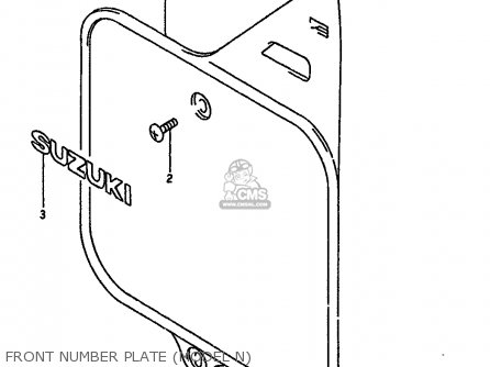 FRONT NUMBER PLATE (MODEL N) - RM250 1990 (L) UNITED KINGDOM FRANCE AUSTRALIA (E02 E04 E24)