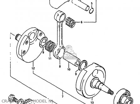 CRANKSHAFT (MODEL N) - RM250 1990 (L) UNITED KINGDOM FRANCE AUSTRALIA (E02 E04 E24)