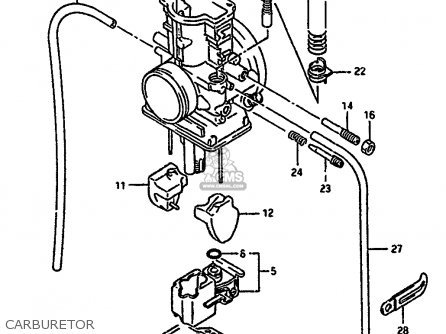 CARBURETOR - RM250 1990 (L) UNITED KINGDOM FRANCE AUSTRALIA (E02 E04 E24)
