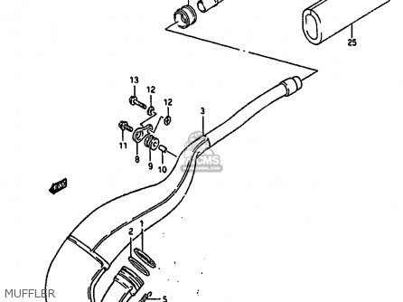 MUFFLER - RM250 1990 (L) UNITED KINGDOM FRANCE AUSTRALIA (E02 E04 E24)