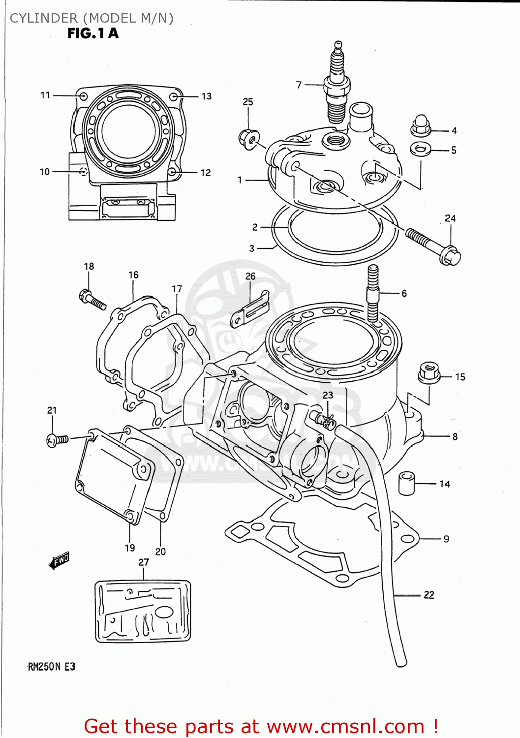 Suzuki RM250 1990 (L) USA (E03) CYLINDER (MODEL M/N) - buy original ...