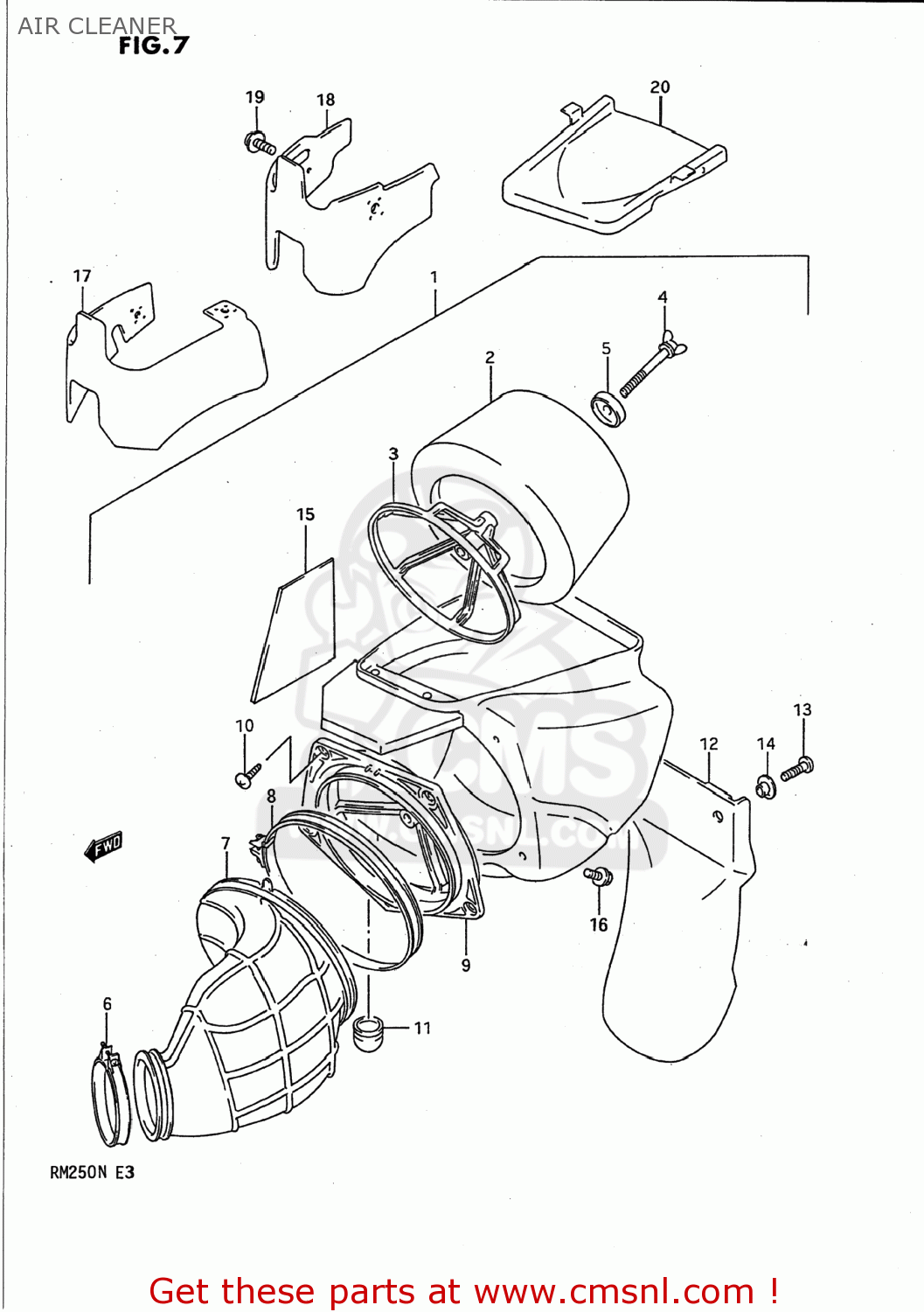 AIR CLEANER RM250 1990 (L) USA (E03)