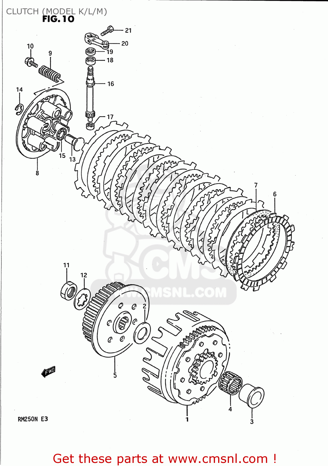 CLUTCH (MODEL K/L/M) RM250 1990 (L) USA (E03)