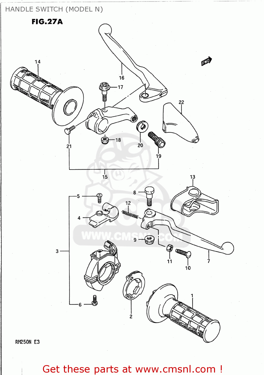 HANDLE SWITCH (MODEL N) RM250 1990 (L) USA (E03)