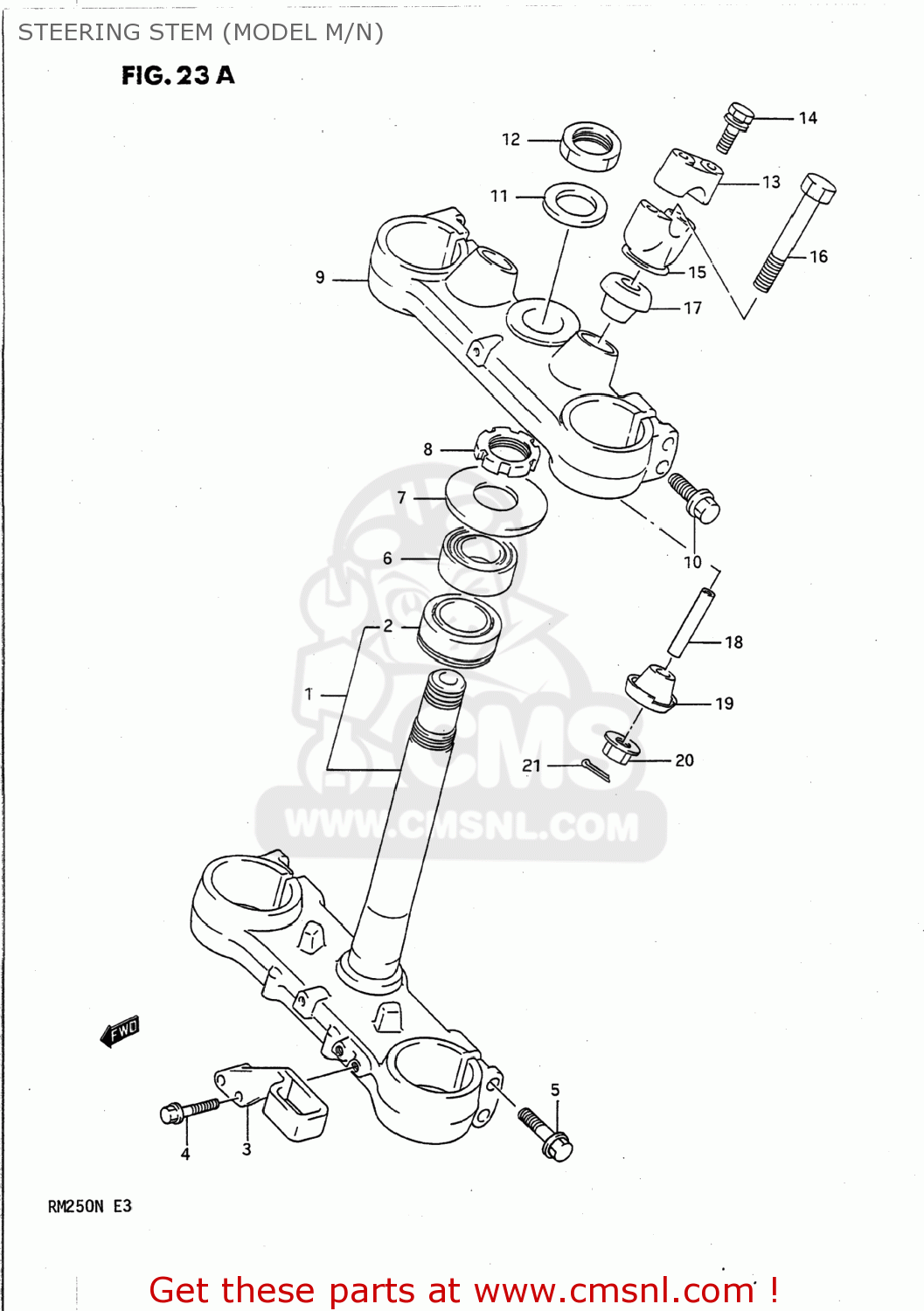 STEERING STEM (MODEL M/N) RM250 1990 (L) USA (E03)