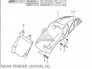 REAR FENDER (MODEL N) - RM250 1990 (L) USA (E03)