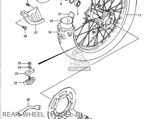 REAR WHEEL (MODEL N) - RM250 1990 (L) USA (E03)