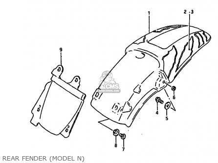 REAR FENDER (MODEL N) - RM250 1991 (M) UNITED KINGDOM FRANCE AUSTRALIA (E02 E04 E24)