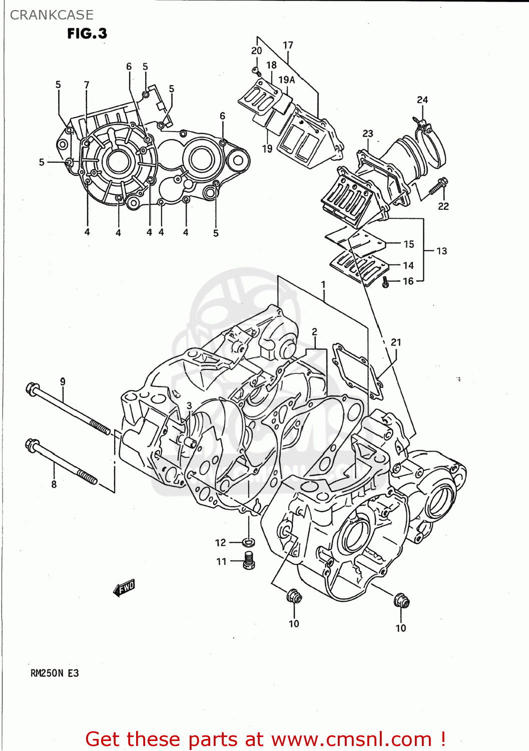 CRANKCASE RM250 1991 (M) USA (E03)