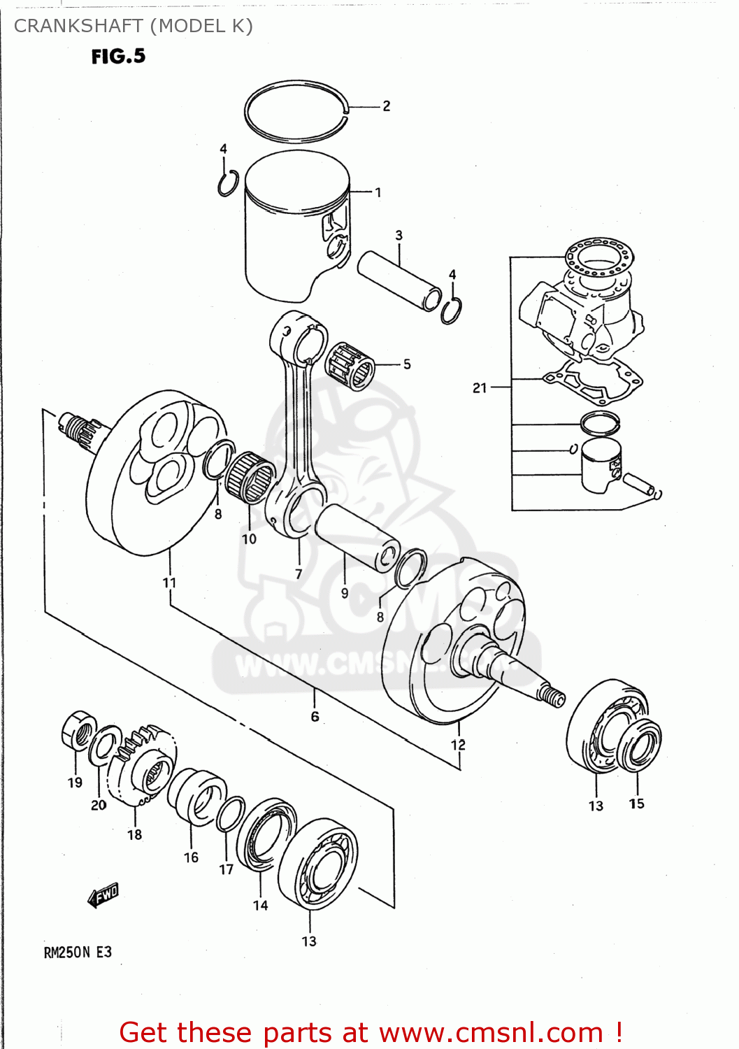 CRANKSHAFT (MODEL K) RM250 1991 (M) USA (E03)