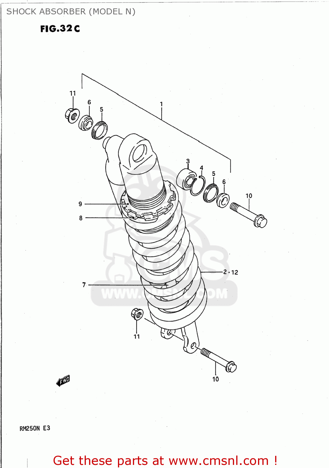 SHOCK ABSORBER (MODEL N) RM250 1991 (M) USA (E03)