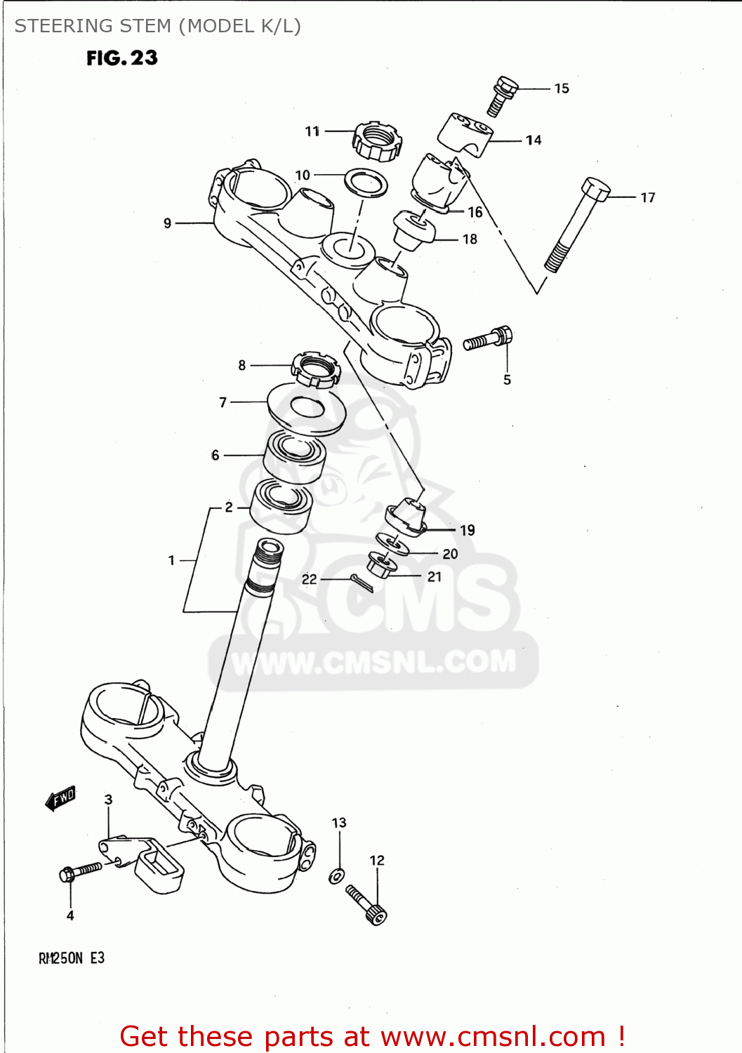 STEERING STEM (MODEL K/L) RM250 1991 (M) USA (E03)