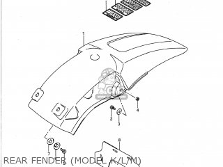 REAR FENDER (MODEL K/L/M) - RM250 1991 (M) USA (E03)