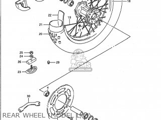 REAR WHEEL (MODEL L/M) - RM250 1991 (M) USA (E03)