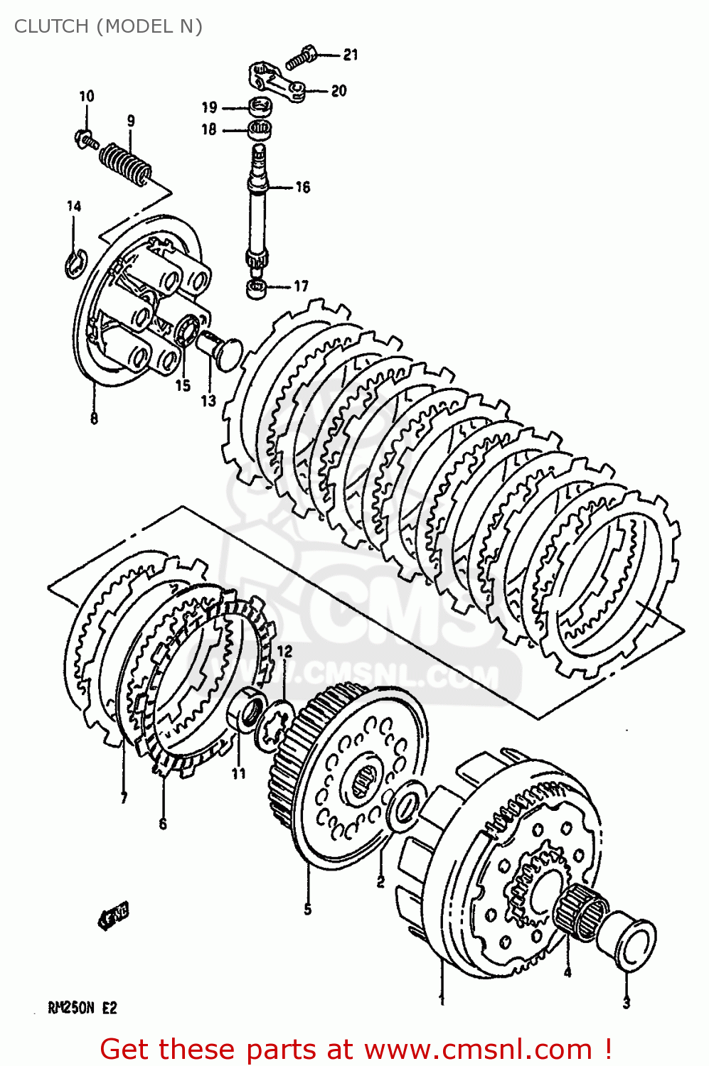 CLUTCH (MODEL N) RM250 1992 (N) UNITED KINGDOM FRANCE AUSTRALIA (E02 E04 E24)