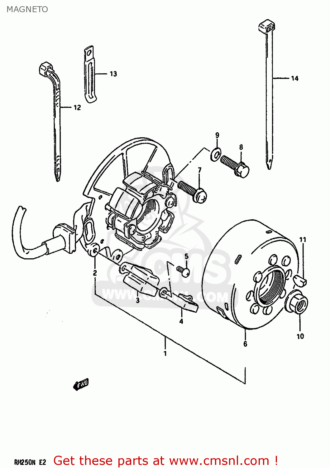 MAGNETO RM250 1992 (N) UNITED KINGDOM FRANCE AUSTRALIA (E02 E04 E24)