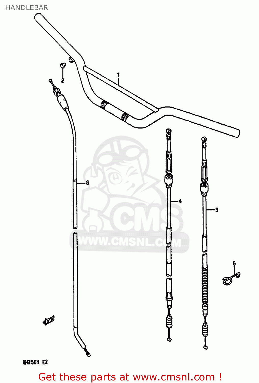 HANDLEBAR RM250 1992 (N) UNITED KINGDOM FRANCE AUSTRALIA (E02 E04 E24)
