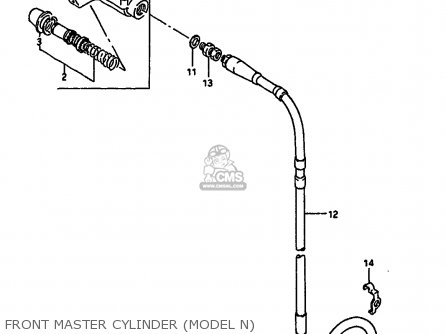 FRONT MASTER CYLINDER (MODEL N) - RM250 1992 (N) UNITED KINGDOM FRANCE AUSTRALIA (E02 E04 E24)