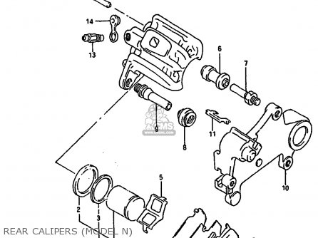 REAR CALIPERS (MODEL N) - RM250 1992 (N) UNITED KINGDOM FRANCE AUSTRALIA (E02 E04 E24)