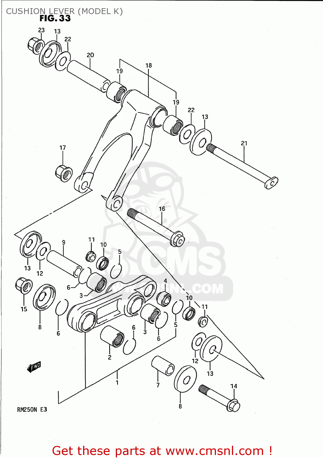 CUSHION LEVER (MODEL K) RM250 1992 (N) USA (E03)