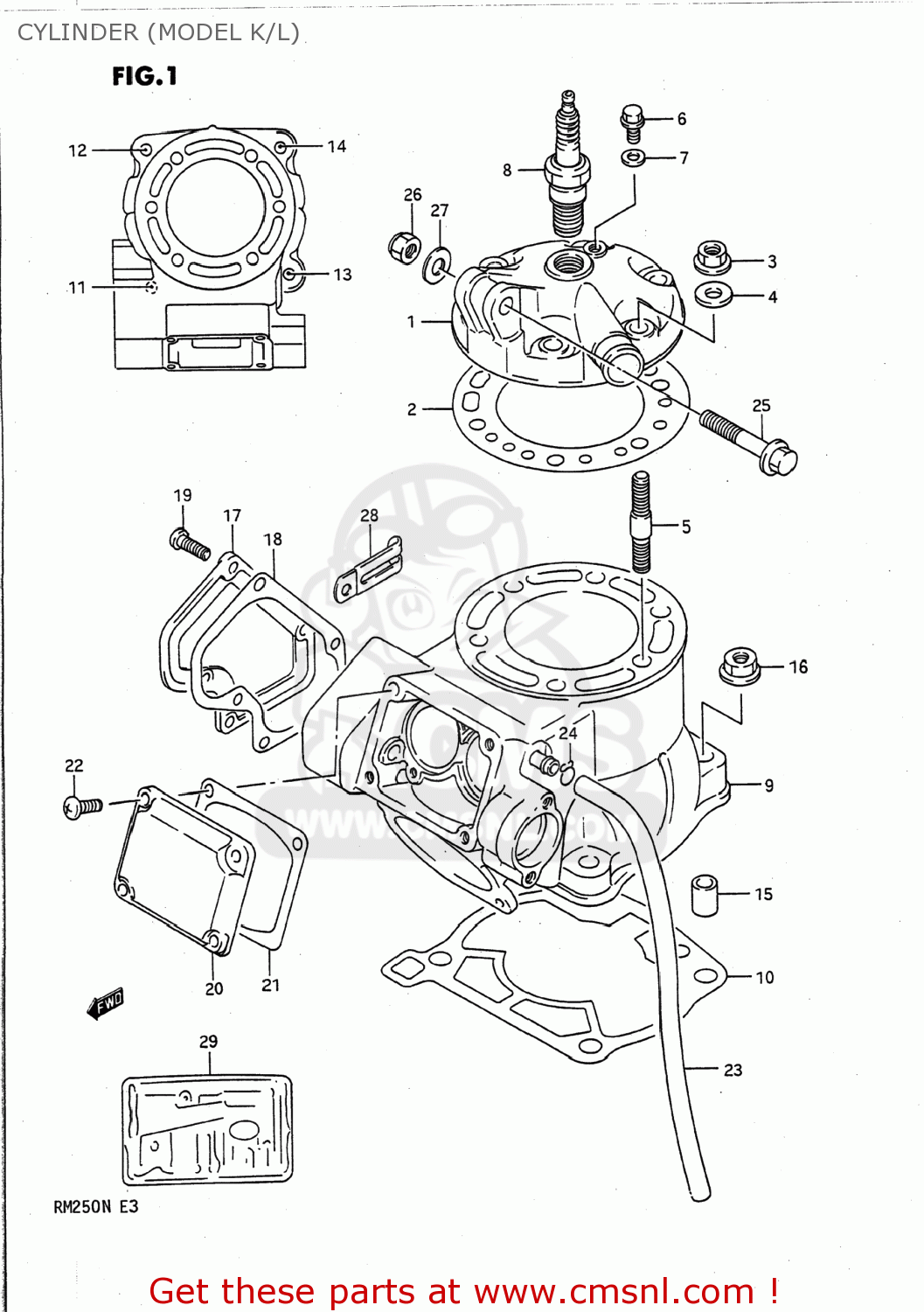 CYLINDER (MODEL K/L) RM250 1992 (N) USA (E03)