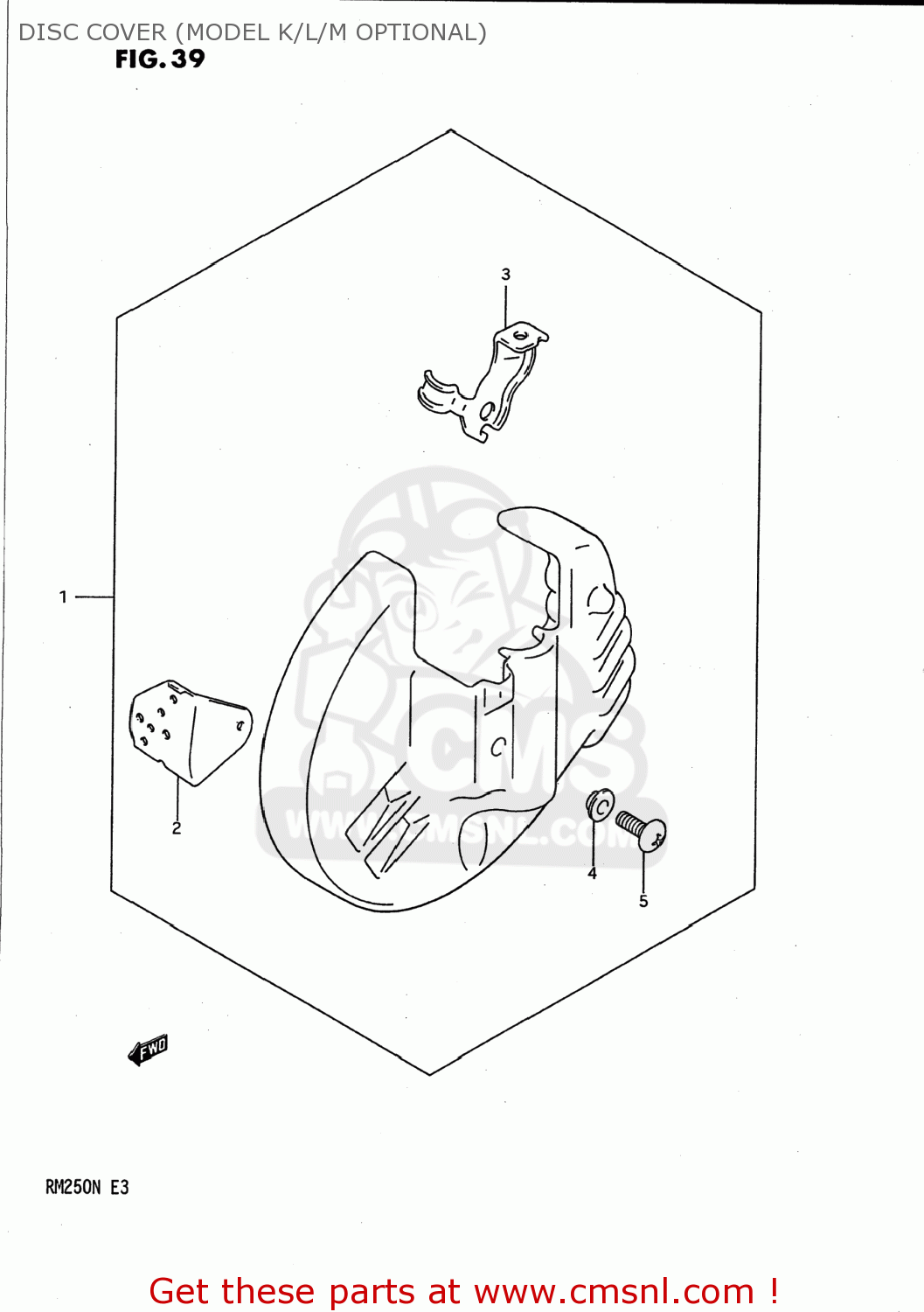 DISC COVER (MODEL K/L/M OPTIONAL) RM250 1992 (N) USA (E03)
