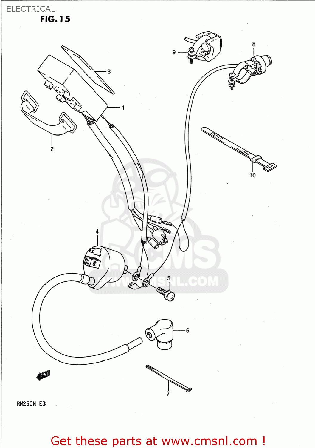 ELECTRICAL RM250 1992 (N) USA (E03)