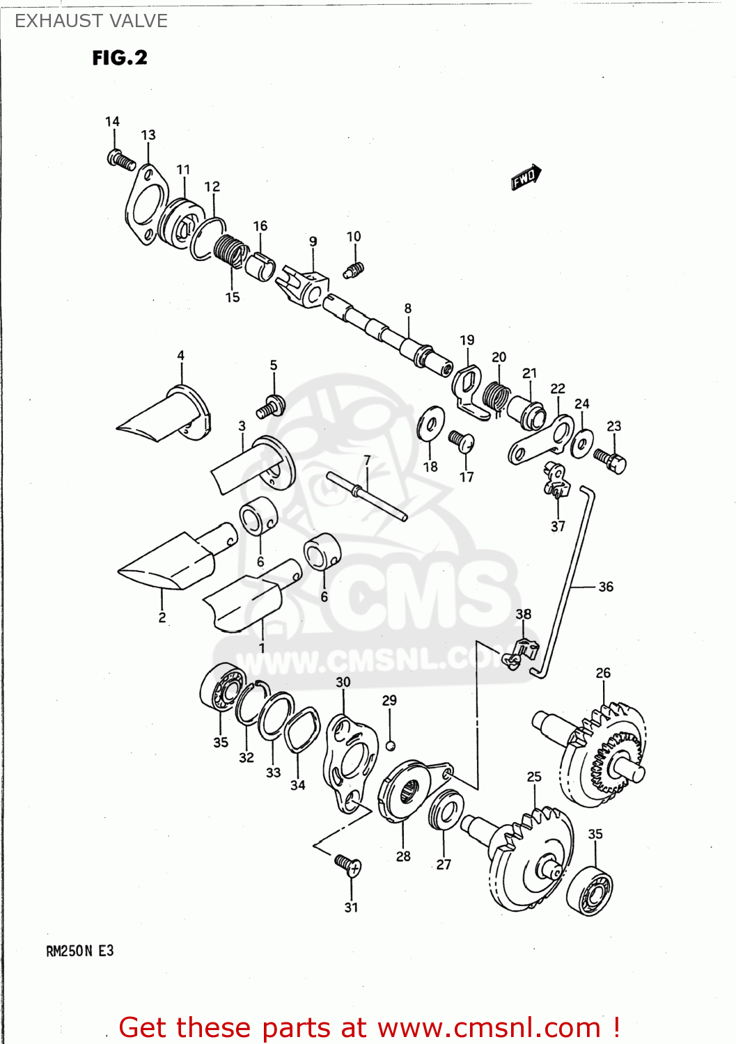 EXHAUST VALVE RM250 1992 (N) USA (E03)